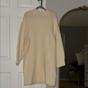 Express Cream Knit Sweater Dress
